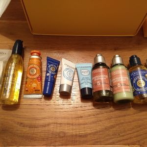 NWT L'occitane, 10 mini products, canvas tote